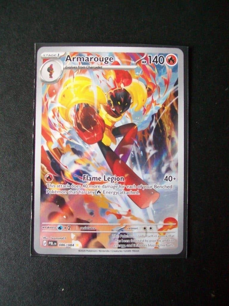 4371. Nieuwe Pokemon Kaart ARMAROUGE EX HP 140 (086/084), Verzenden, Nieuw, Losse kaart, Foil
