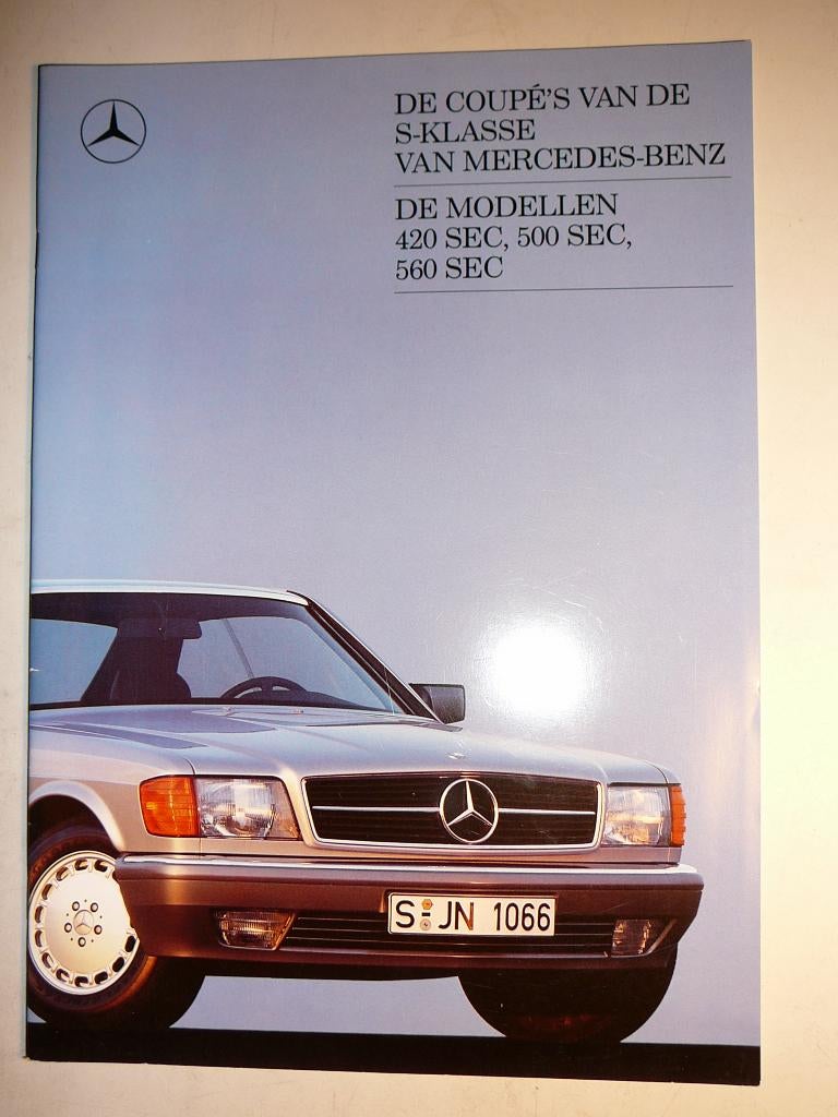 Brochure Mercedes SEC uit 1987, Boeken, Ophalen of Verzenden, Zo goed als nieuw, Mercedes