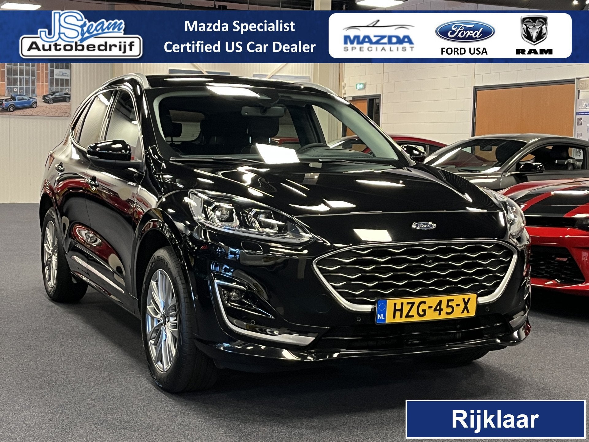 Ford Kuga 2.5 PHEV Vignale 225PK Automaat | Adaptive Cruise, Auto's, 12 maanden, Gebruikt, 4 cilinders, Zwart