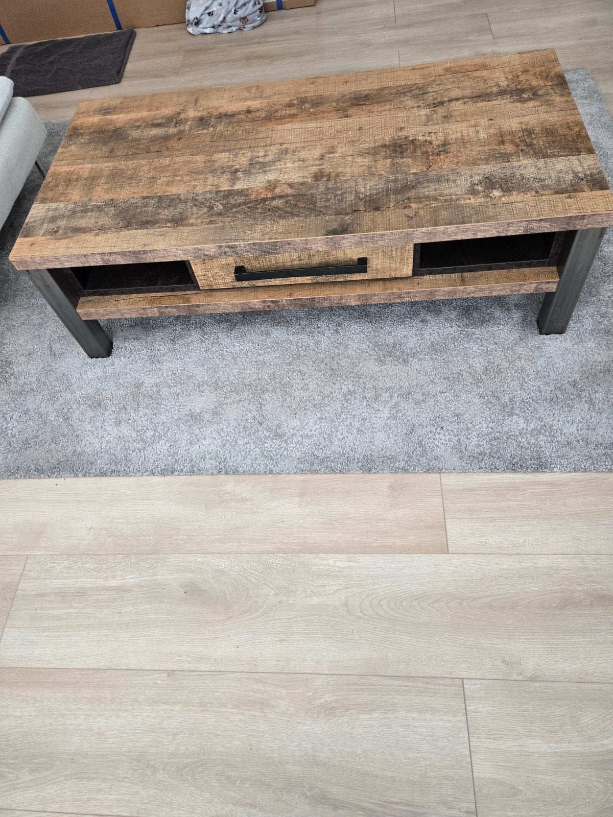 Mooie krasvrije salontafel Haco Cloe met lade, Overige houtsoorten, 100 tot 150 cm, Zo goed als nieuw, Minder dan 50 cm