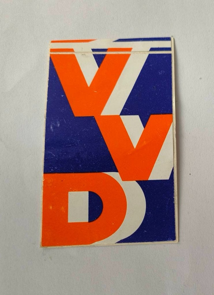 Sticker VVD, Verzamelen, Stickers, Ophalen of Verzenden, Zo goed als nieuw, Bedrijf of Vereniging
