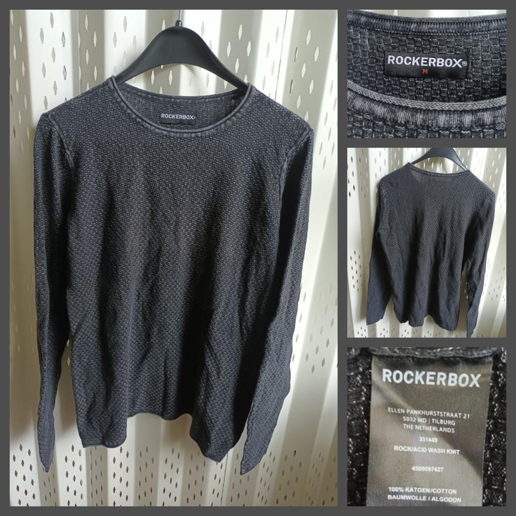 Rockerbox Heren Trui Maat M - Donkergrijs 100% Bio Katoen, Kleding | Heren, Truien en Vesten, Zo goed als nieuw, Maat 48/50 (M)