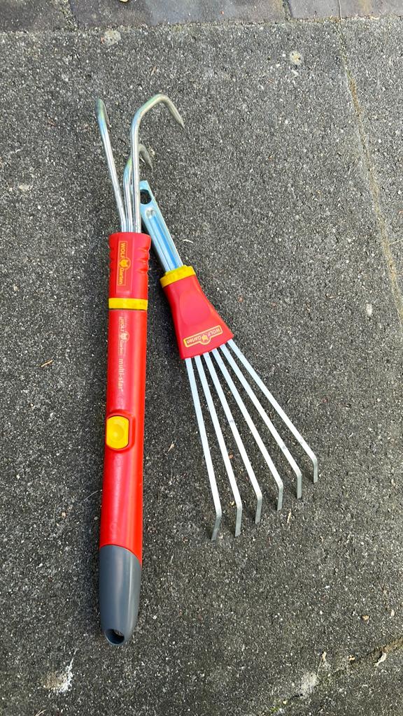 Wolf-Garten Multi Star handgereedschap grashark en drietand, Tuin en Terras, Ophalen of Verzenden, Zo goed als nieuw