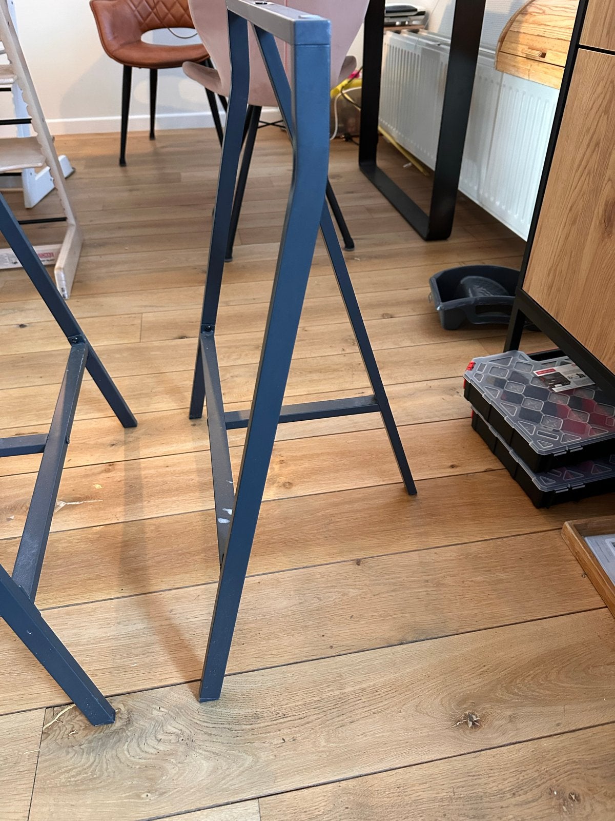 Tafelpoten / schragen voor klustafel of bureau, Ophalen of Verzenden, Gebruikt, Minder dan 70 cm, Inklapbaar