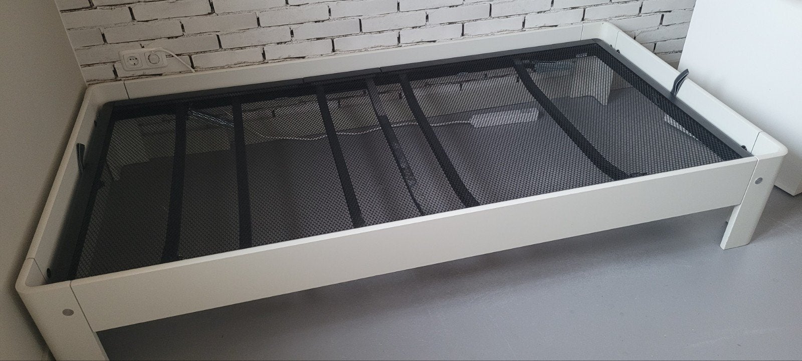 Auping Auronde bed + spiraal, Ophalen, Eenpersoons, Wit, Zo goed als nieuw