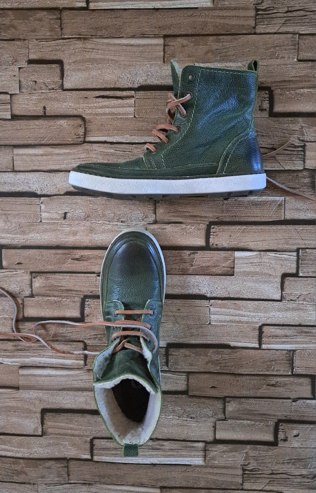AQA - Nieuwe donkergroene leren boots, maat 36, Verzenden, Lage of Enkellaarzen, X, Groen