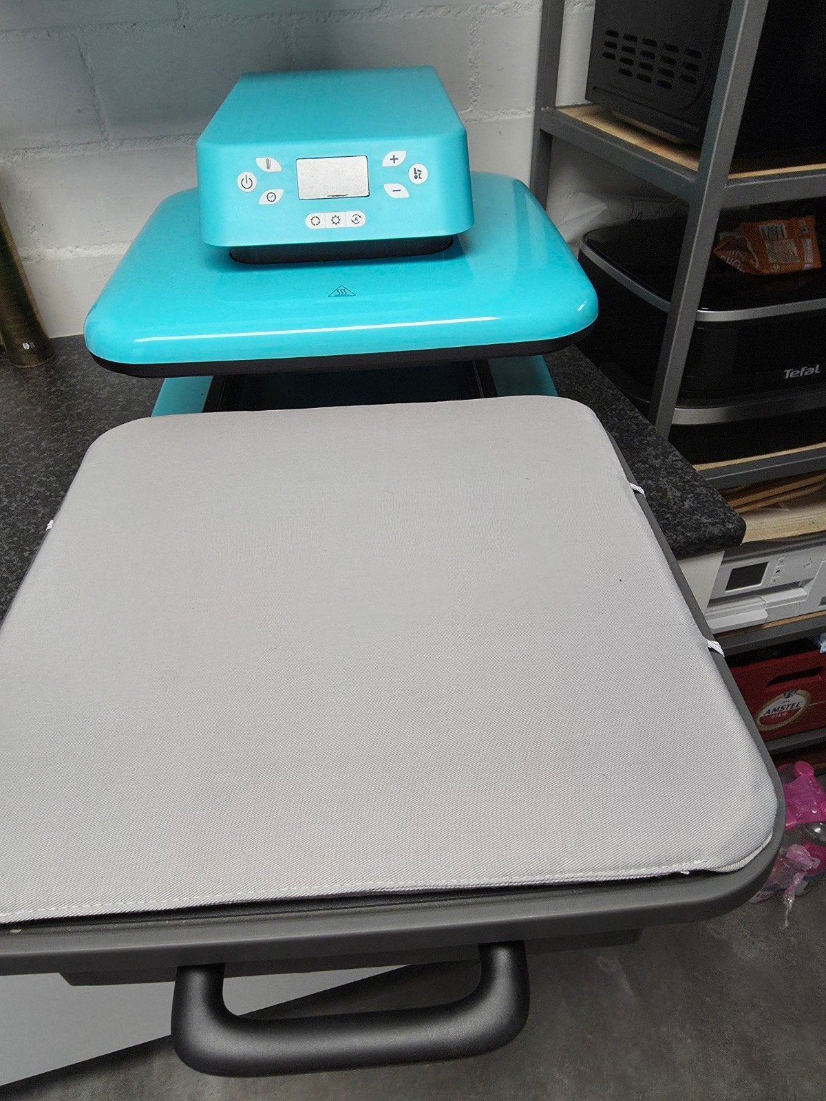 Automatische Transferpers voor Textiel en Meer, Ophalen, Metaal, Zo goed als nieuw, Machine