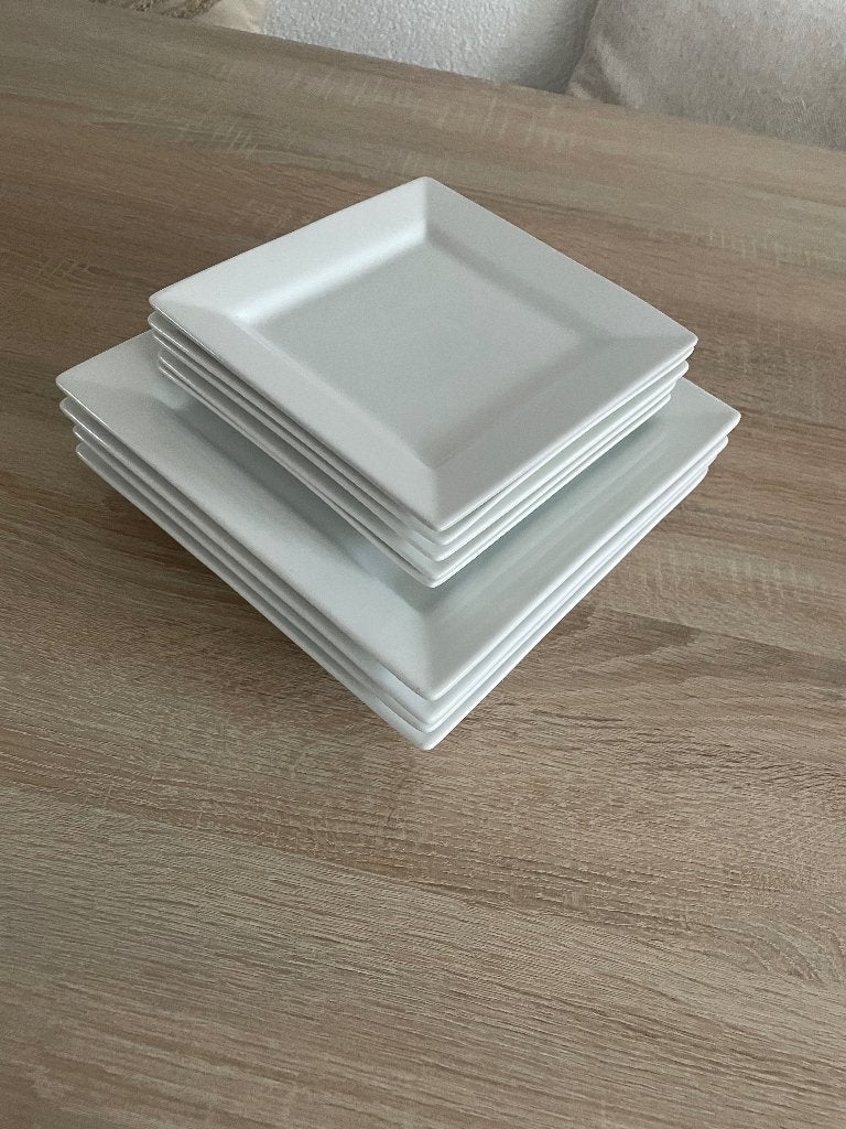 Borden vierkant porcelein, Ophalen, Zo goed als nieuw, Bord(en), Overige stijlen