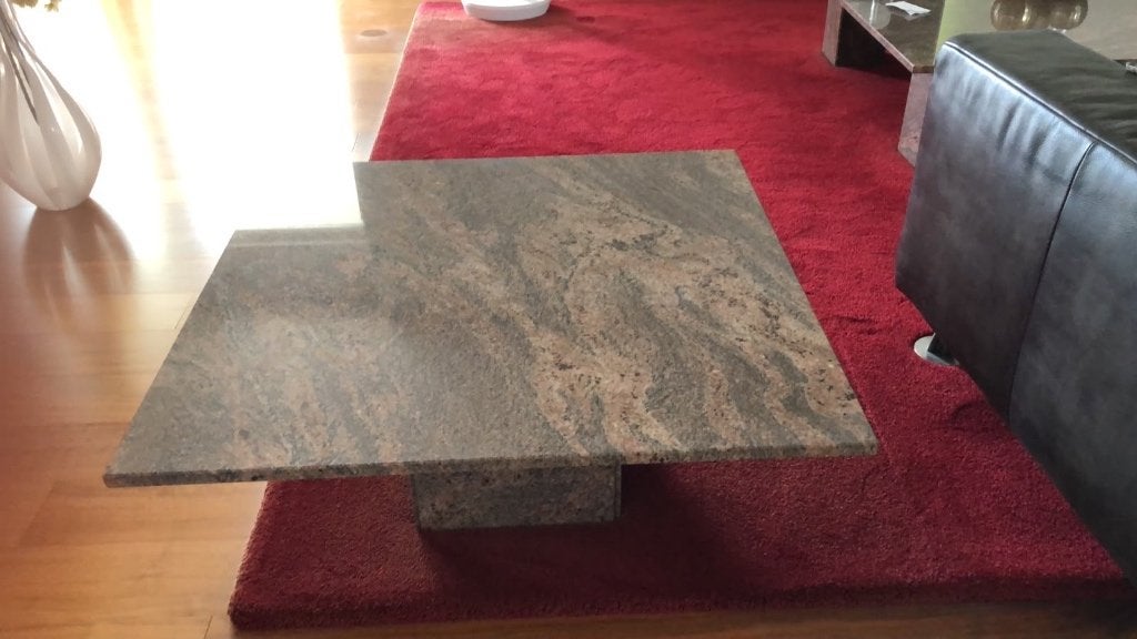 Travertin salon tafel en bijzettafel, Ophalen, 50 – 75, Vierkant, Zo goed als nieuw