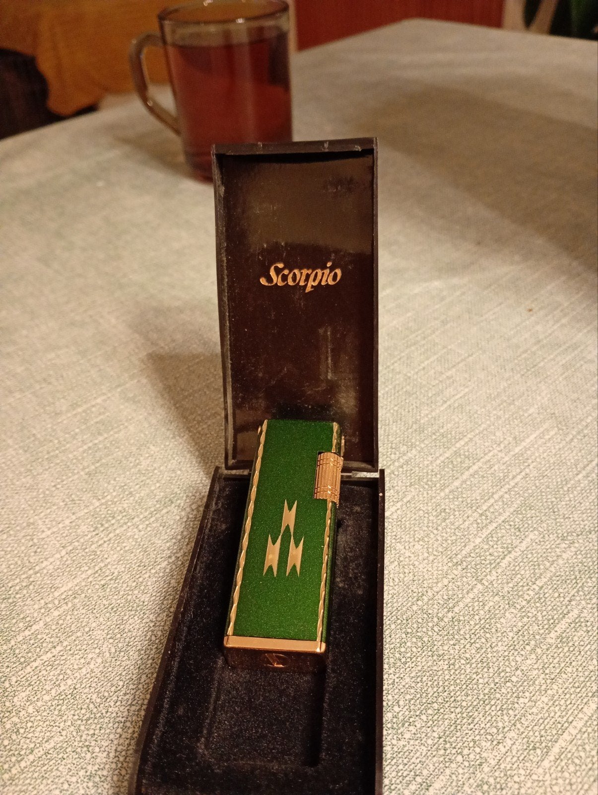 Vintage Scorpio aansteker in originele doos, Ophalen of Verzenden, Gebruikt