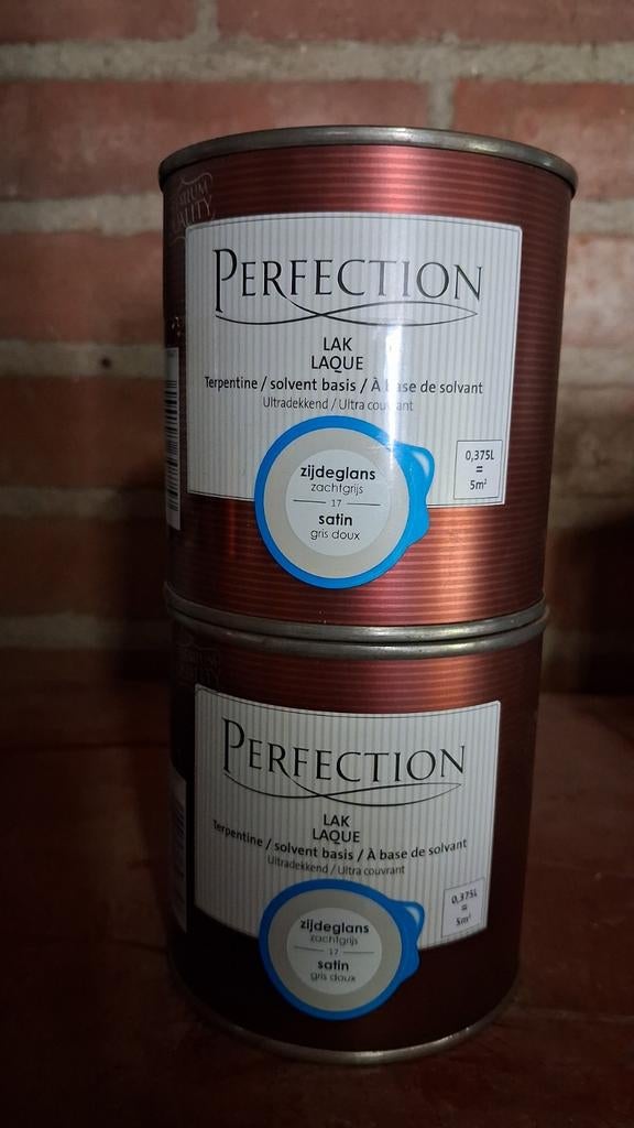 Perfection Zijdeglans Lak Zachtgrijs, Doe-het-zelf en Verbouw, Ophalen, Nieuw, Lak, Grijs