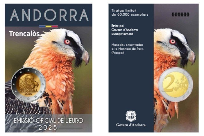 2 euro Andorra 2025 - Lammergier (CoinCard), Postzegels en Munten, Munten | Europa | Euromunten, Ophalen of Verzenden, Overige landen