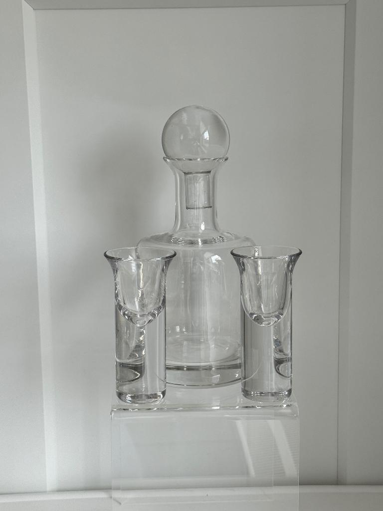 Meydam - Karaf 24 cm + 2 glazen  - Forest - Leerdam - ±1965, Verzenden