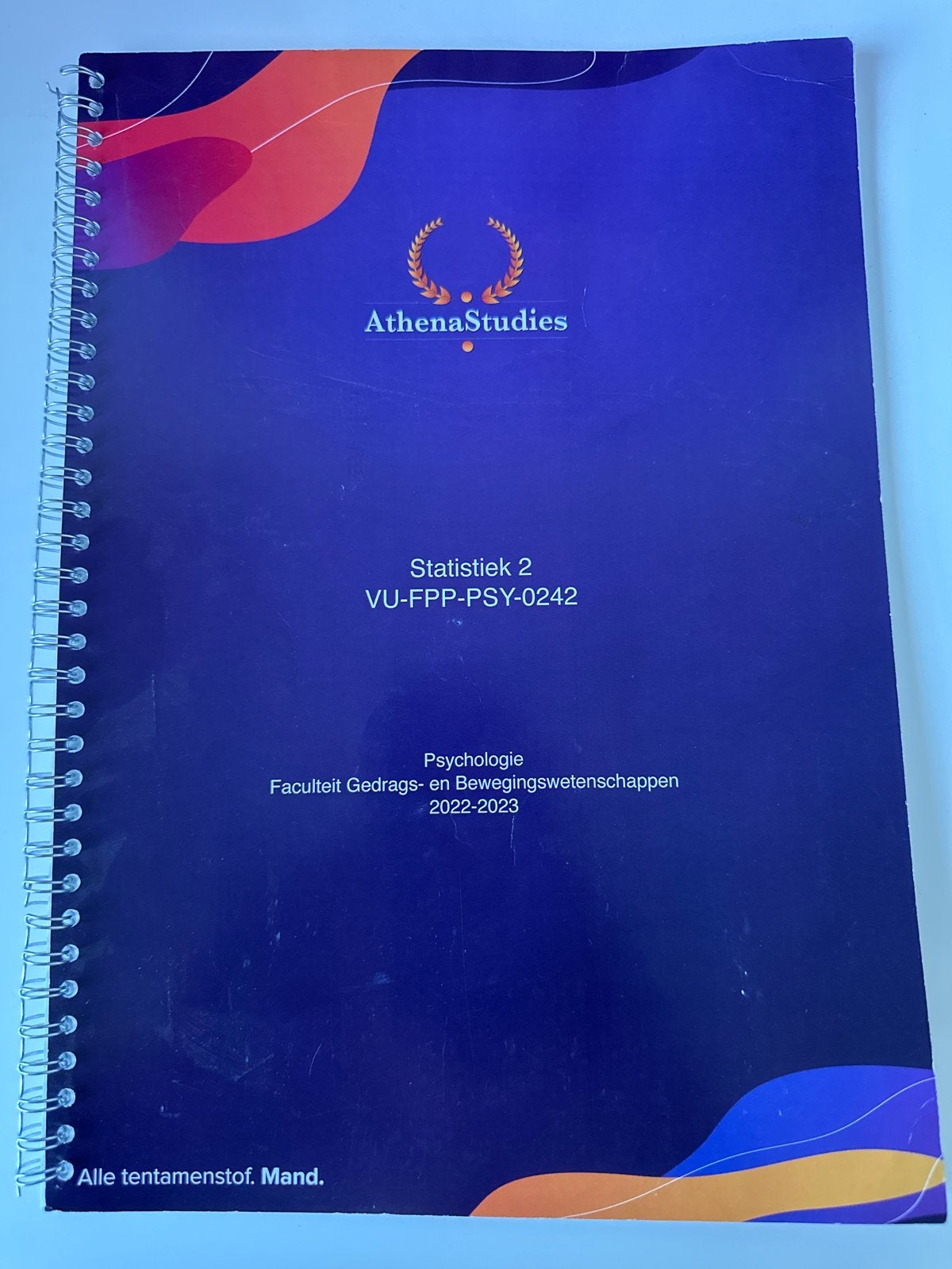 AthenaStudies Statistiek 2 psychologie samenvatting, Ophalen of Verzenden, Gamma, Zo goed als nieuw, WO