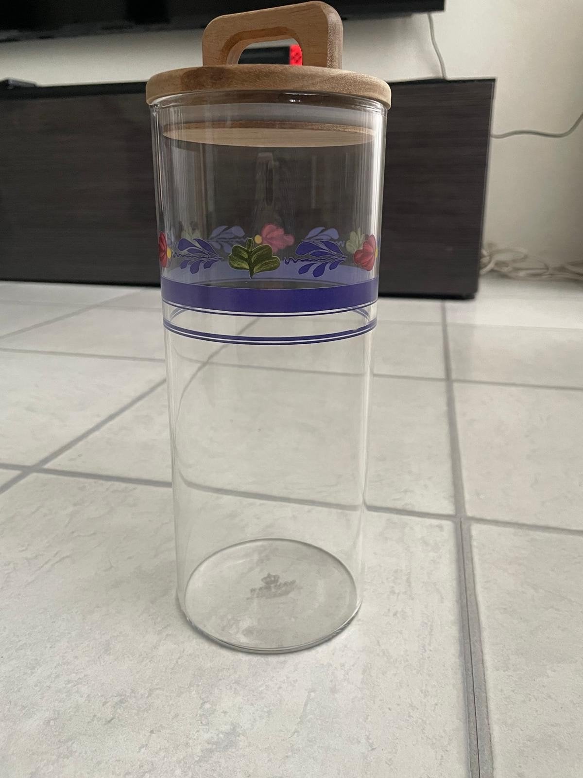 2x Nieuwe Voorraadpotten met Houten Deksel - 1500ml, Glas, Nieuw, Ophalen of Verzenden, Voorraadpot