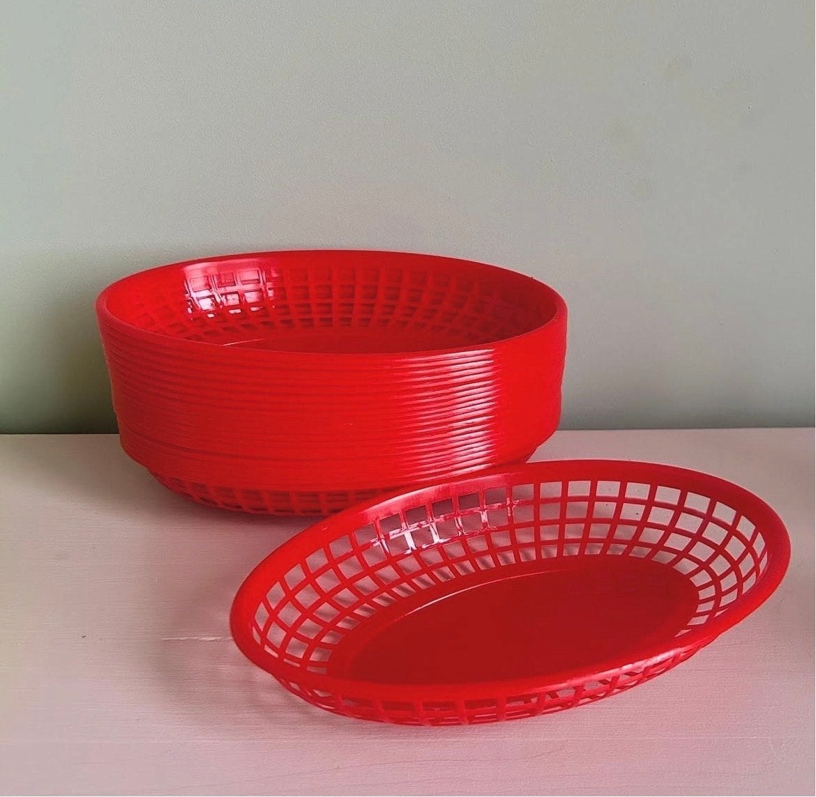 Grote set rode broodmandjes - Ideaal voor horeca of thuis, Kunststof, Ophalen of Verzenden, Rood, Overige typen