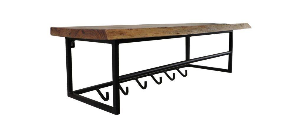 Kapstok Acaciahout/metaal 90 cm