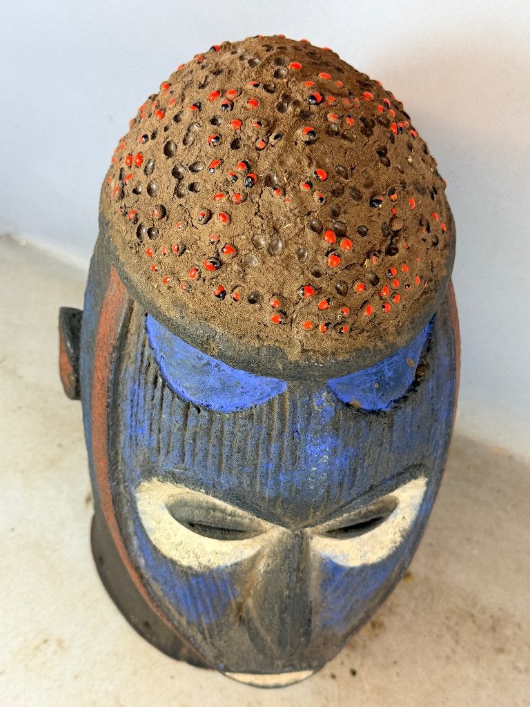 260731 - Large Heavy Rare Old Afrikaans Igala helm masker, Ophalen of Verzenden