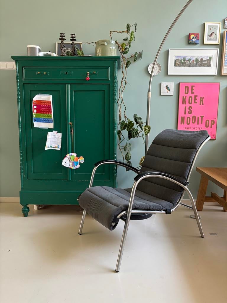 Gispen deckchair 404 Dutch Originals 2007, Huis en Inrichting, Stoelen, Ophalen, Gebruikt, Metaal, Eén