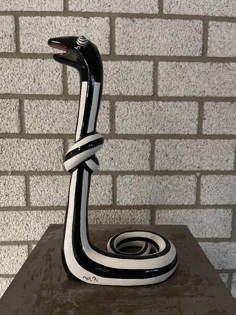 Niloc Pagen | Snake Standing Black White, Antiek en Kunst, Kunst | Beelden en Houtsnijwerken, Ophalen of Verzenden