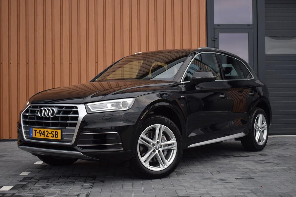 Audi Q5 40 TDI 190pk Quattro S-line | Trekhaak (bj 2019), Automaat, Q5, Leder en Stof, Zwart