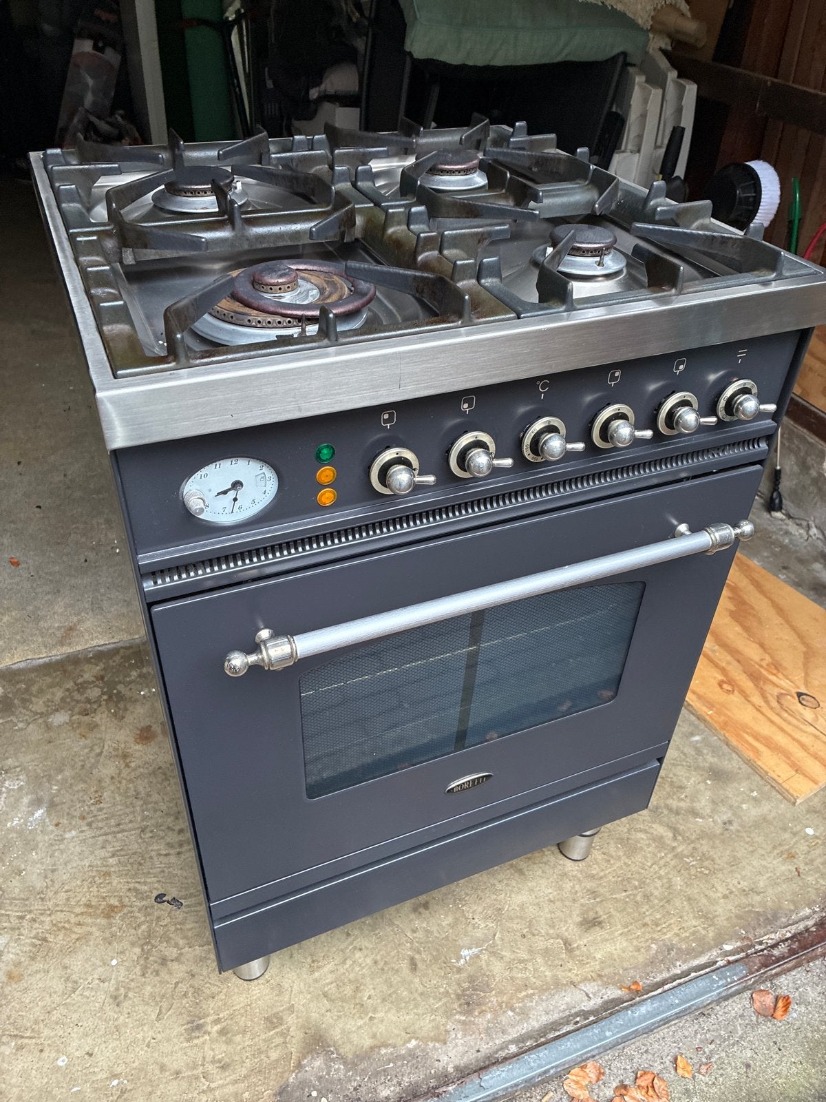 Boretti Vrijstaand Gasfornuis met Elektrische Oven 60cm, Ophalen, Gebruikt, 60 cm of meer, Gas