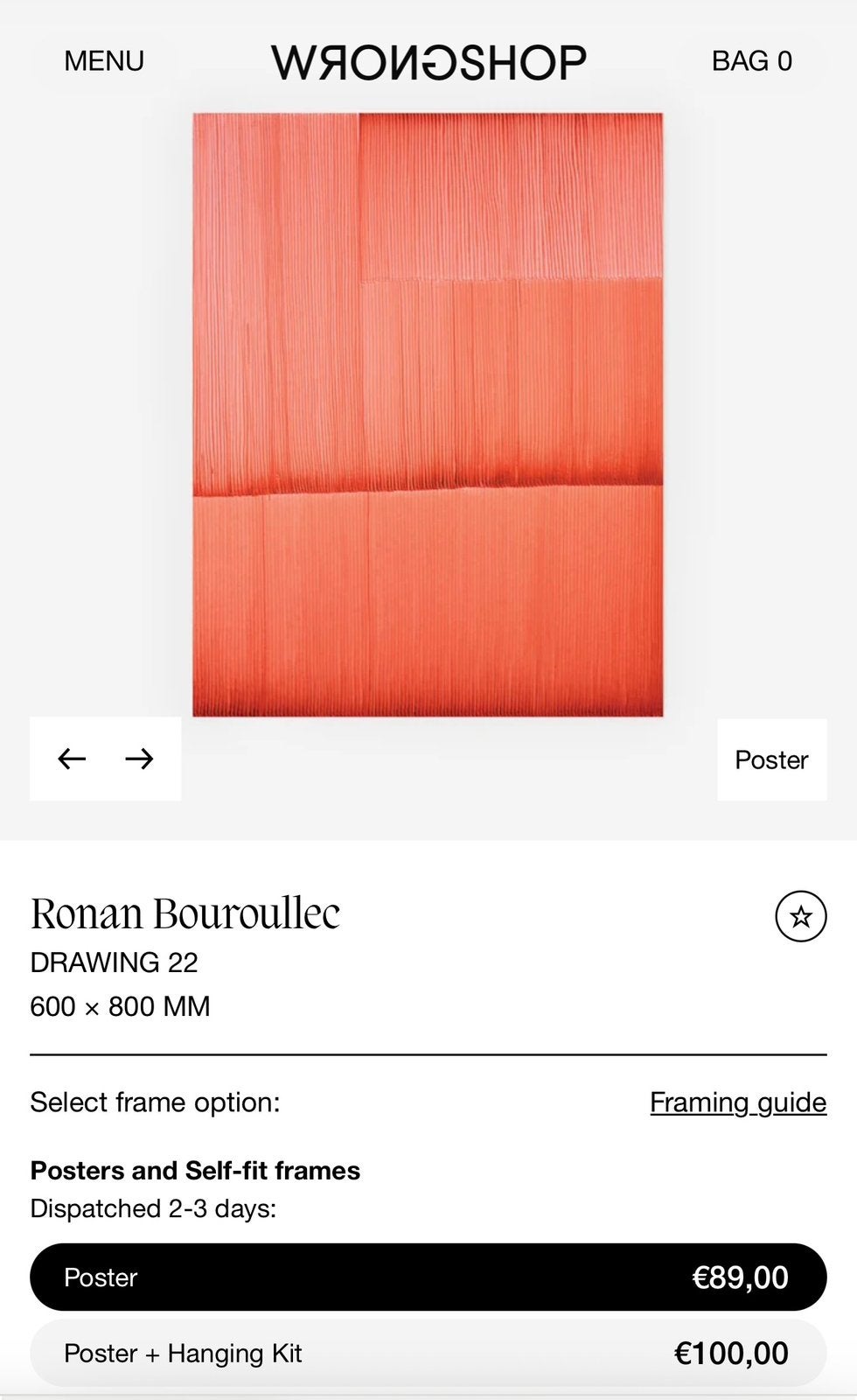 Ronan Bouroullec Drawing 22 Poster (60 x 80 cm) Nieuw!, Ophalen of Verzenden, Schilderij/print