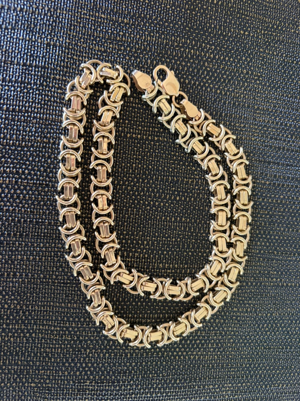 14K Gouden Massieve Byzantine/Koningsketting – 106,8 gram, Ophalen of Verzenden, Zo goed als nieuw, Goud