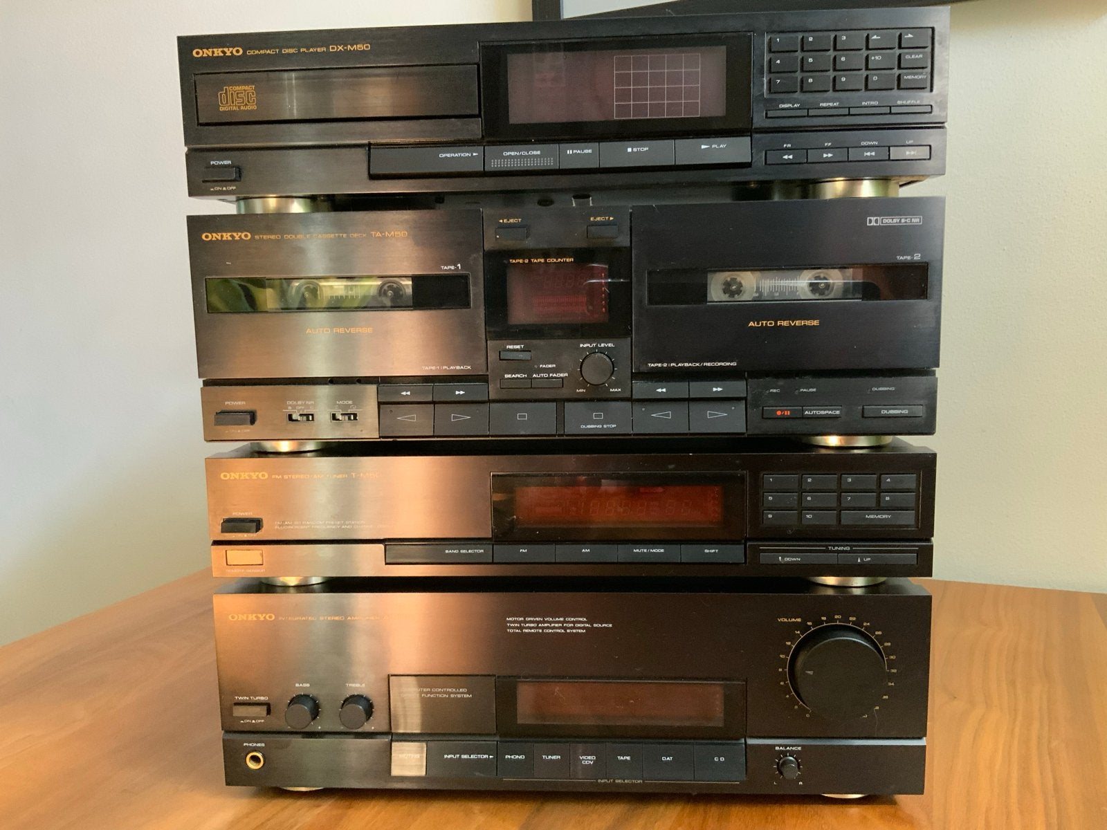Onkyo M50 Hifi Set: CD, Cassette, Tuner, Versterker, Gebruikt, Cassettedeck, Losse componenten, Ophalen