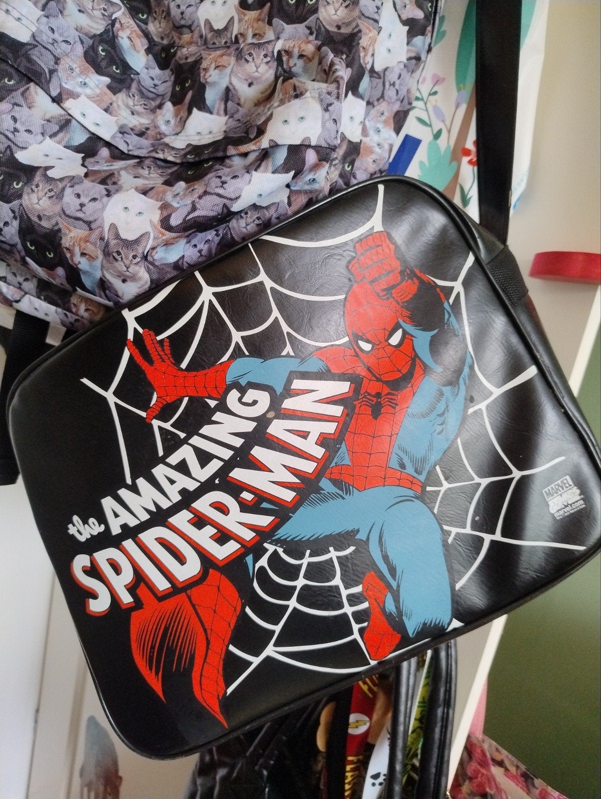 Spiderman Grote Schoudertas - Marvel Comics, Ophalen of Verzenden, Gebruikt, Zwart, Overige merken
