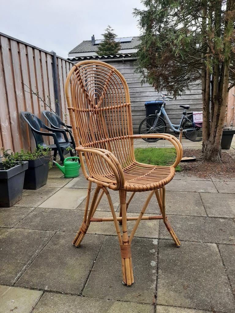 Vintage Rohé Noordwolde rotan Stoel. Zo goed als Nieuw!!!, Tuin en Terras, Ophalen, Rotan
