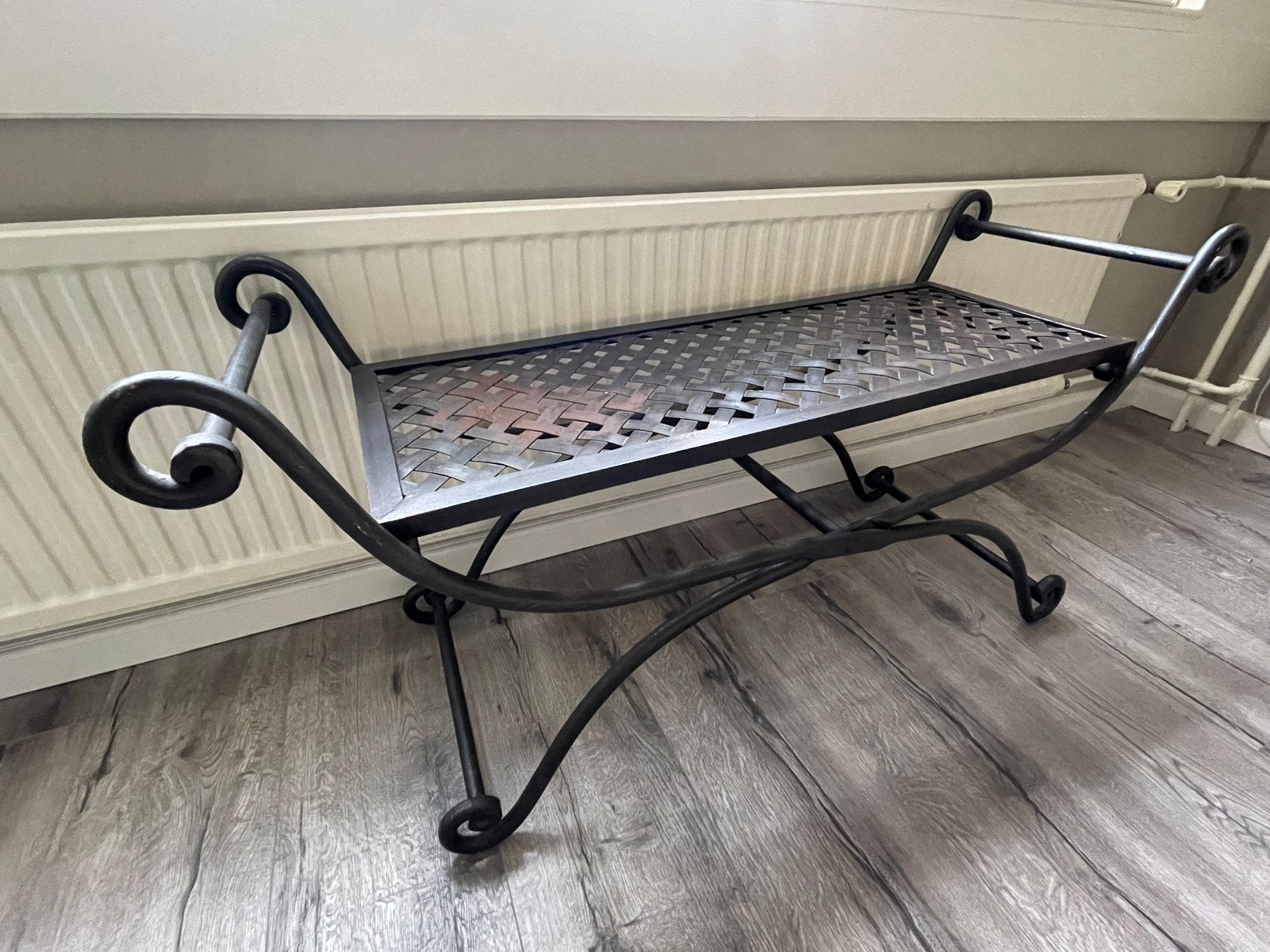 IJzeren bankje, Ophalen, Tweepersoons, Zo goed als nieuw, 140 cm
