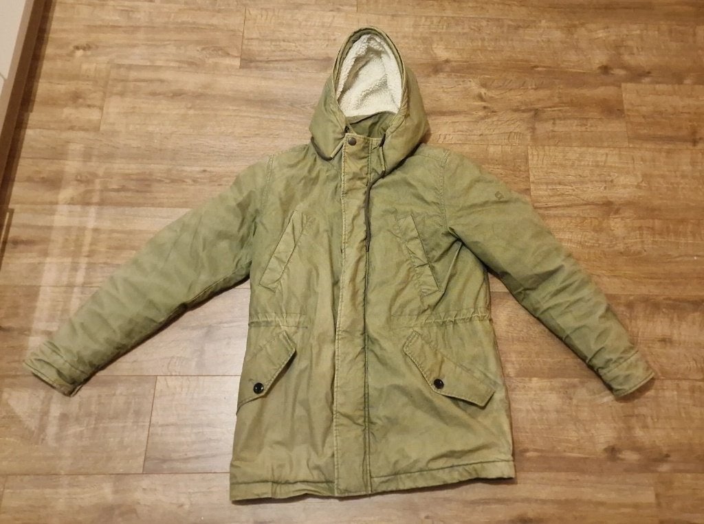 Groene heren parka met fleece voering, Ophalen of Verzenden, Zo goed als nieuw, Groen
