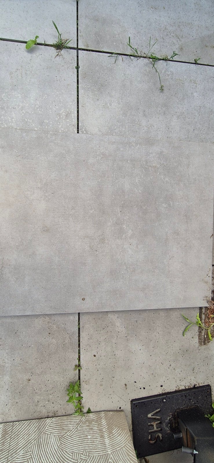 Grijze tuintegels 90x71 cm (3 stuks) - Gebruikt, goede staat, Gebruikt, Ophalen of Verzenden, Minder dan 5 m², Beton