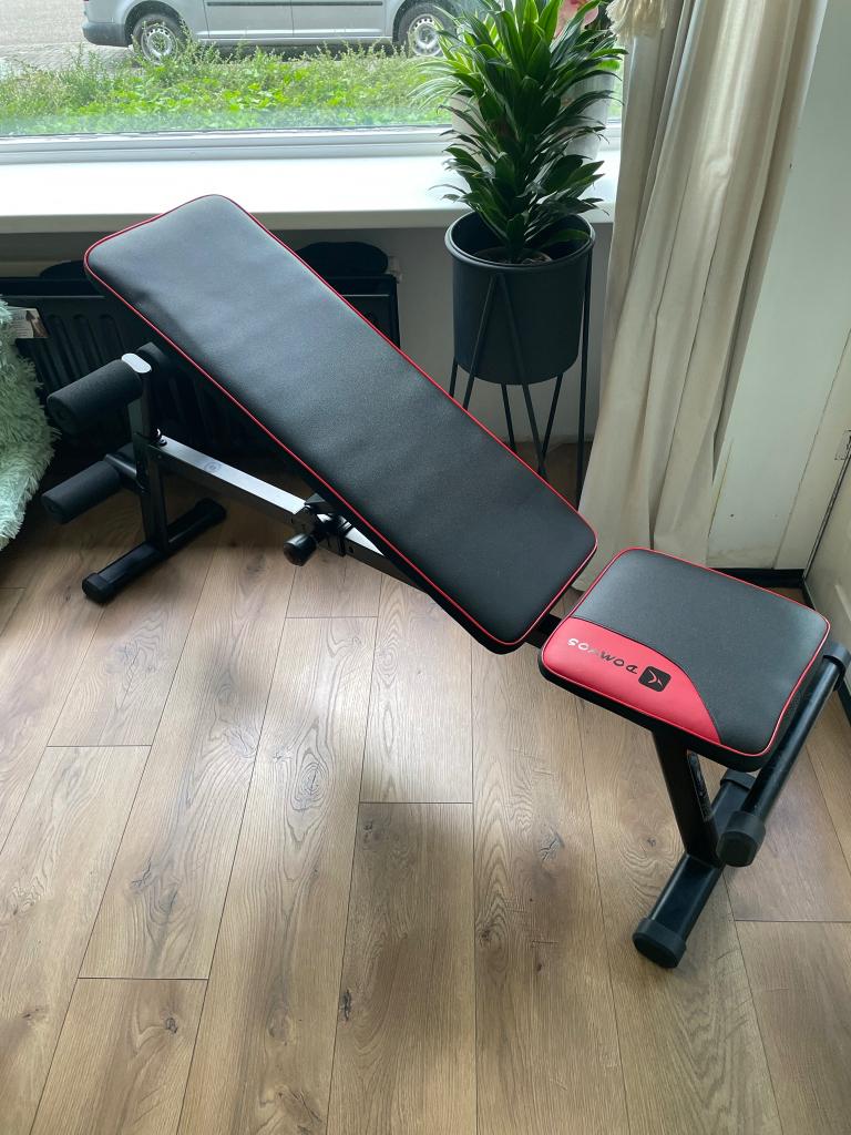 Domyos Fitnessbank Bench inklapbaar | Zo Goed Als Nieuw, Ophalen, Zo goed als nieuw, Fitnessbank