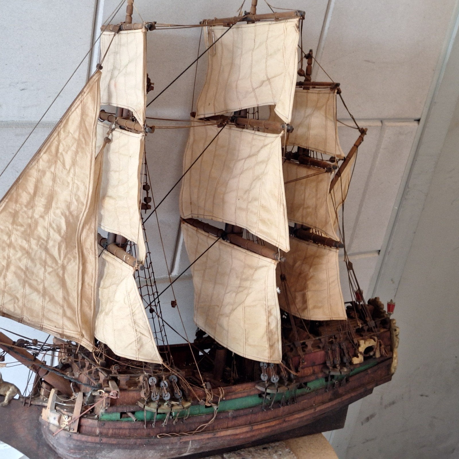 Gedetailleerd Scheepsmodel - Houten Zeilschip 80x80cm, Hobby en Vrije tijd, Modelbouw | Boten en Schepen, Ophalen of Verzenden