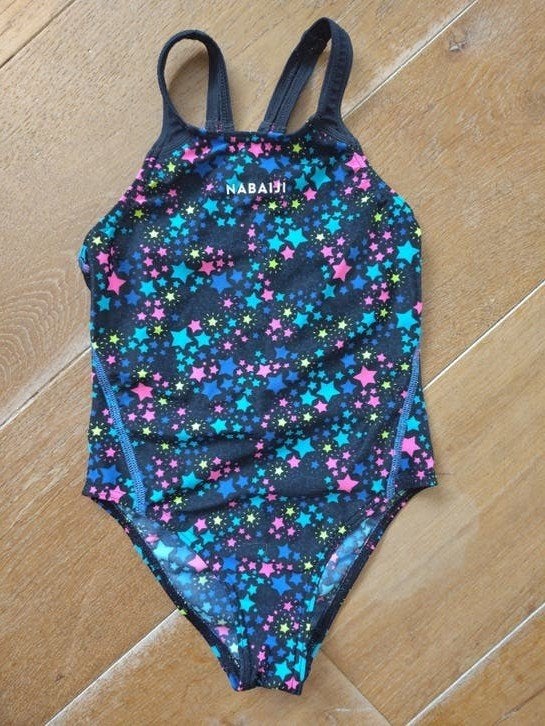 Zwempak badpak met sterretjes, mt 122, Meisje, Badpak, Zo goed als nieuw, Ophalen of Verzenden
