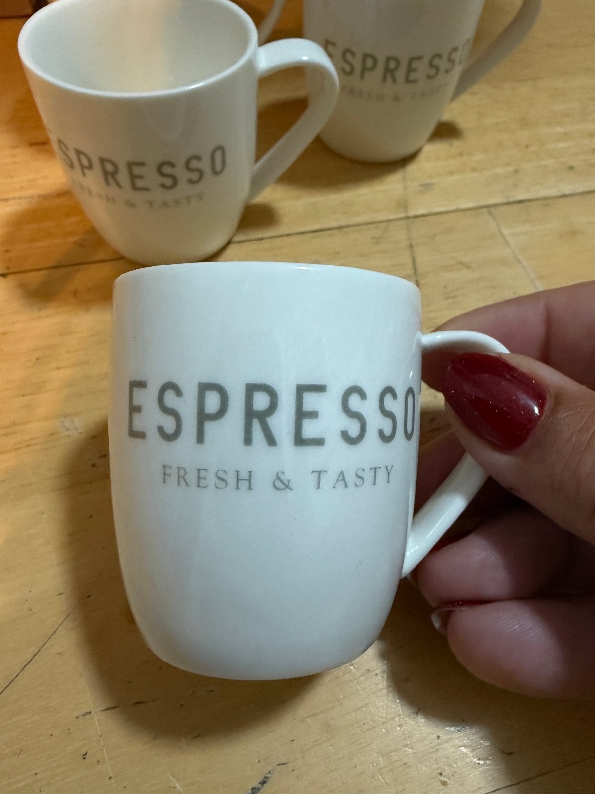 4 Rivièra Maison Espresso kopjes "Fresh & Tasty", Huis en Inrichting, Keuken | Servies, Overige merken, Keramiek, Ophalen of Verzenden