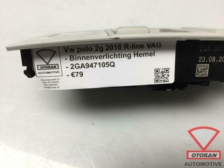 vw polo 2g 2018 binnenverlichting hemel voor 2ga947105q, Gebruikt, Volkswagen, Volkswagen AG, Berliner Ring 2
38440  Wolfsburg, DE