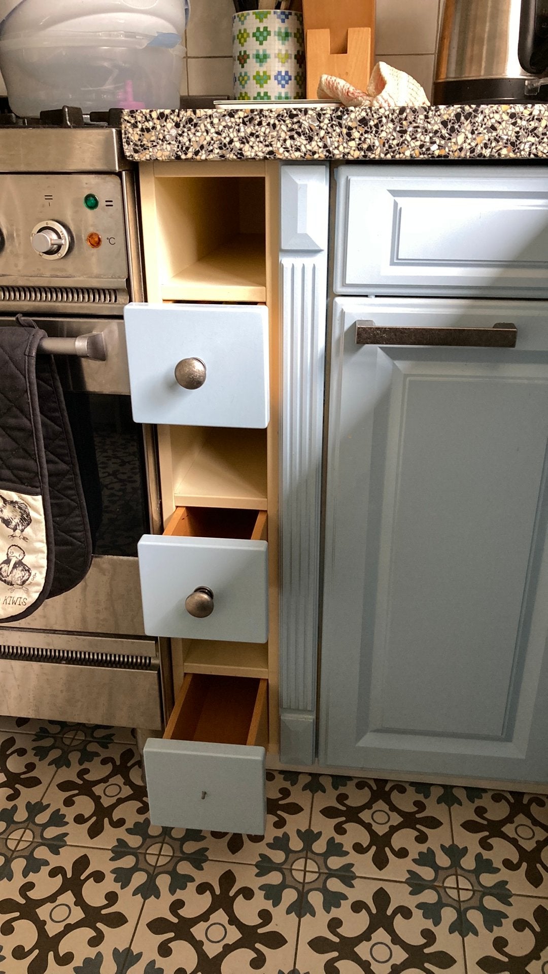 2 smalle onderkasten 15cm gratis, Huis en Inrichting, Ophalen, Minder dan 50 cm, Gebruikt, Blauw
