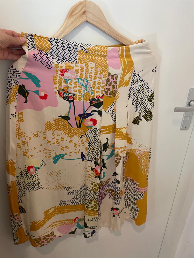 Soulmate midi rok met bloemenprint and abstracte patronen, Kleding | Dames, Rokken, Overige kleuren, Zo goed als nieuw, Onder de knie
