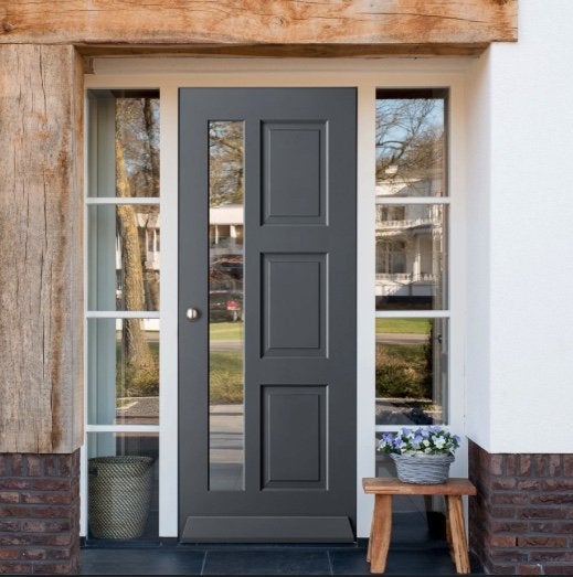 Houten voordeur Voorburg met isolatieglas Stomp