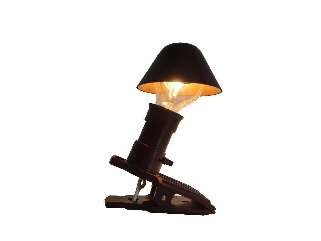 Prachtig zeldzaam vintage Bauhaus bakeliet design klemlamp, Ophalen of Verzenden, Gebruikt