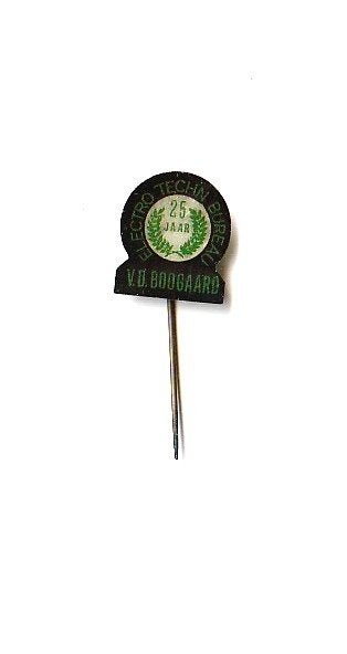 blikken speld electrotechn.bureau v.d. Boogaard Geldrop, Verzamelen, Speldjes, Pins en Buttons, Ophalen of Verzenden, Gebruikt
