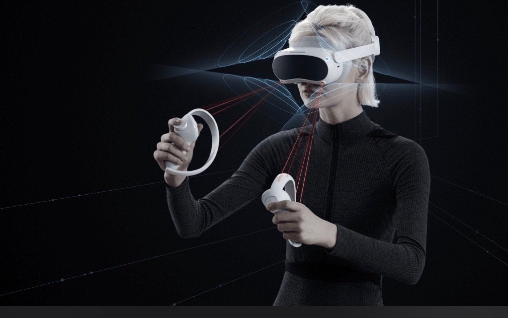 Pico 4 VR-headset met Pancake-lenzen en ergonomische control, Spelcomputers en Games, Ophalen of Verzenden, Zo goed als nieuw