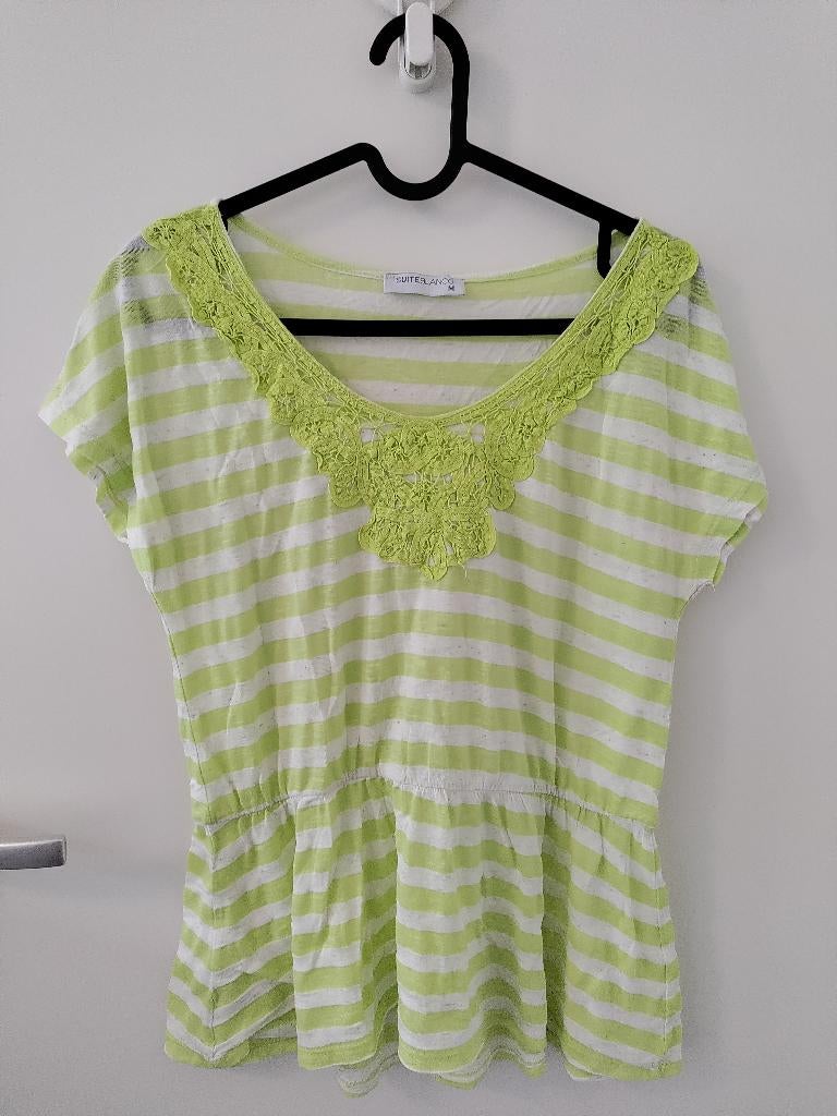Blouse SuiteBlanco striped white green size M, Ophalen of Verzenden, Zo goed als nieuw, Groen