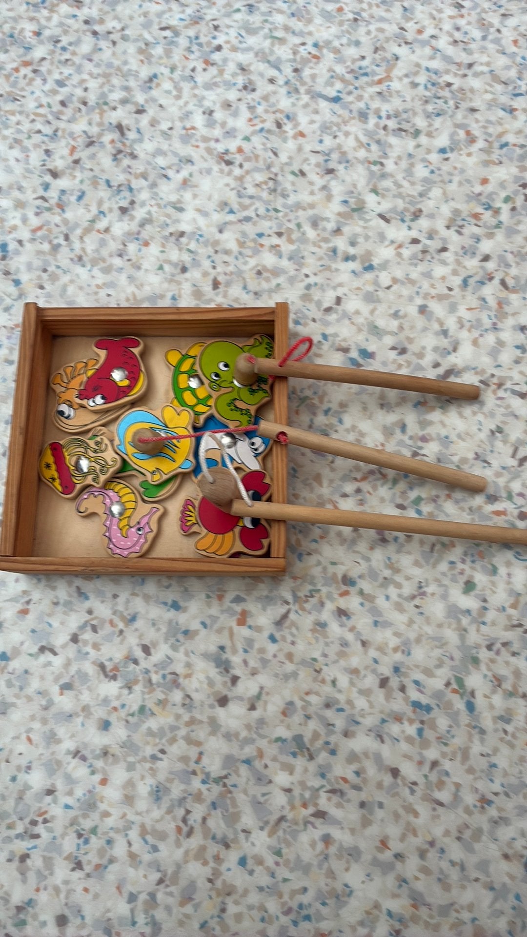 Houten visspel, Ophalen of Verzenden, Zo goed als nieuw
