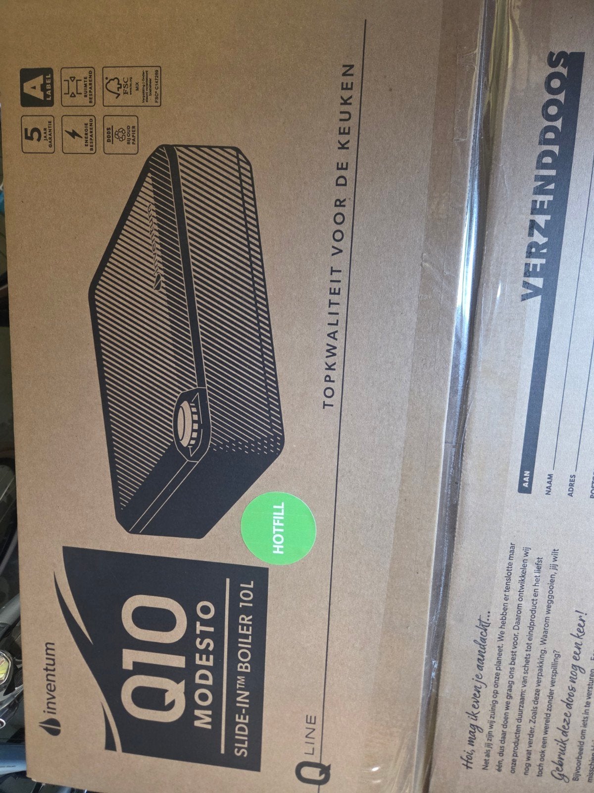 inventum plintboiler 400watt 10 ltr, Nieuw, Minder dan 3 jaar oud, Minder dan 20 liter, Boiler