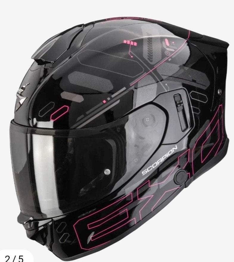 Scorpion EXO-R1 Air Integraalhelm Zwart/Roze, Motoren, M, Dames, Integraalhelm, Tweedehands