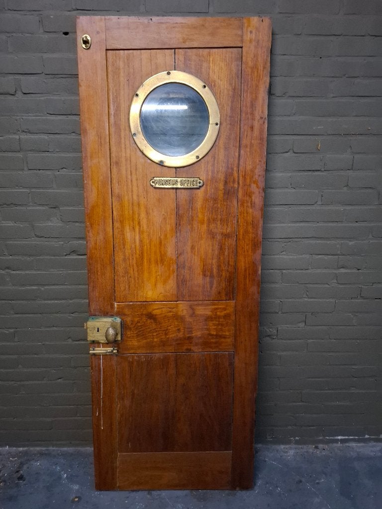Originele maritieme scheepsdeur Purser's Office, Ophalen, Gebruikt, Motorboot of Zeilboot, Overige typen